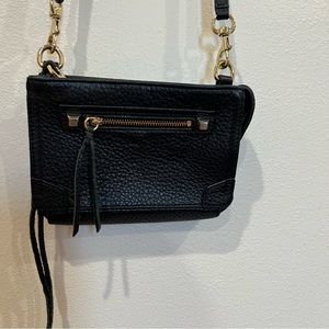 Rebecca Minkoff Genuine Leather Mini Crossbody Bag Black